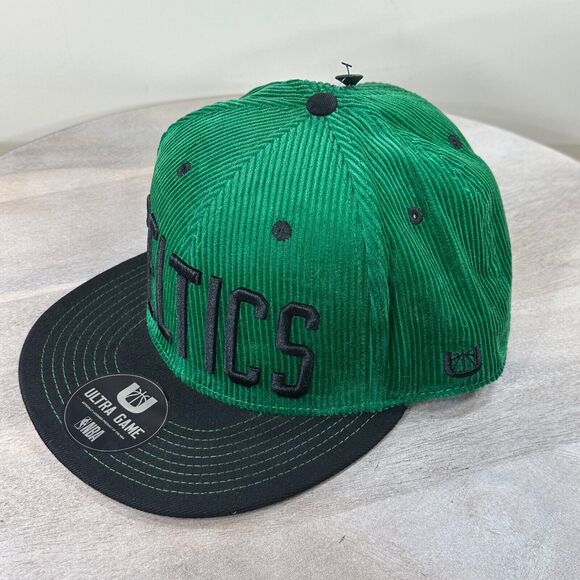 Ultra Game Boston Celtics Caps Embroidered Green Corduroy Snapback Hat NBA Champ - Picture 9 of 10